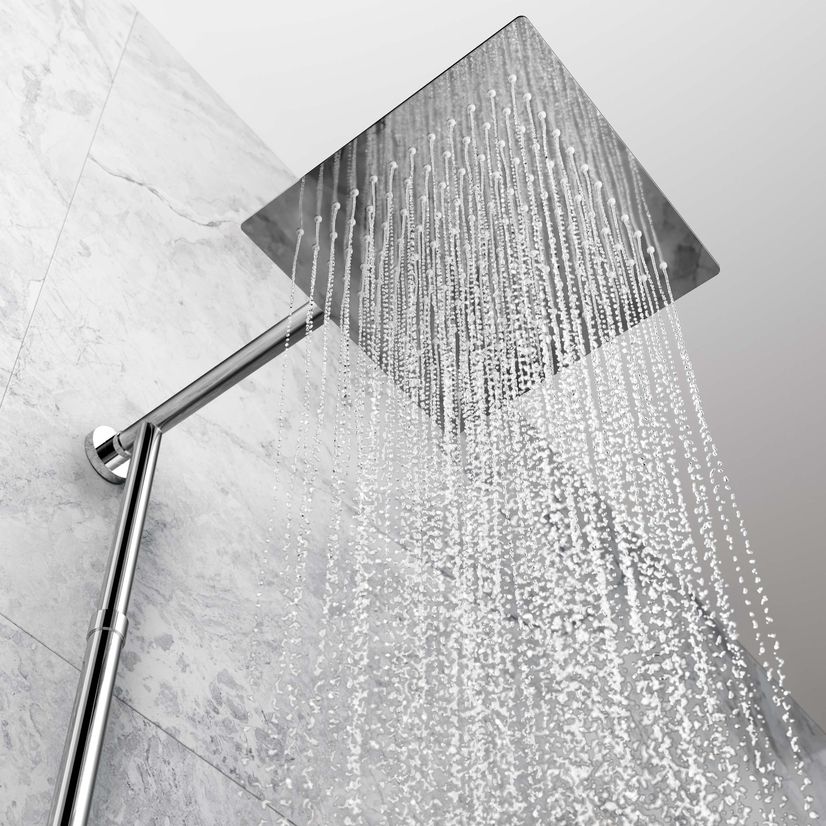 Navan Cool Touch Square Thermostatic Shower with Large 250mm Head