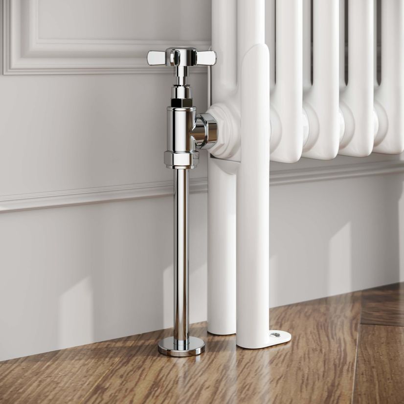 Athens White Double Column Vertical Traditional Radiator 1800x380mm
