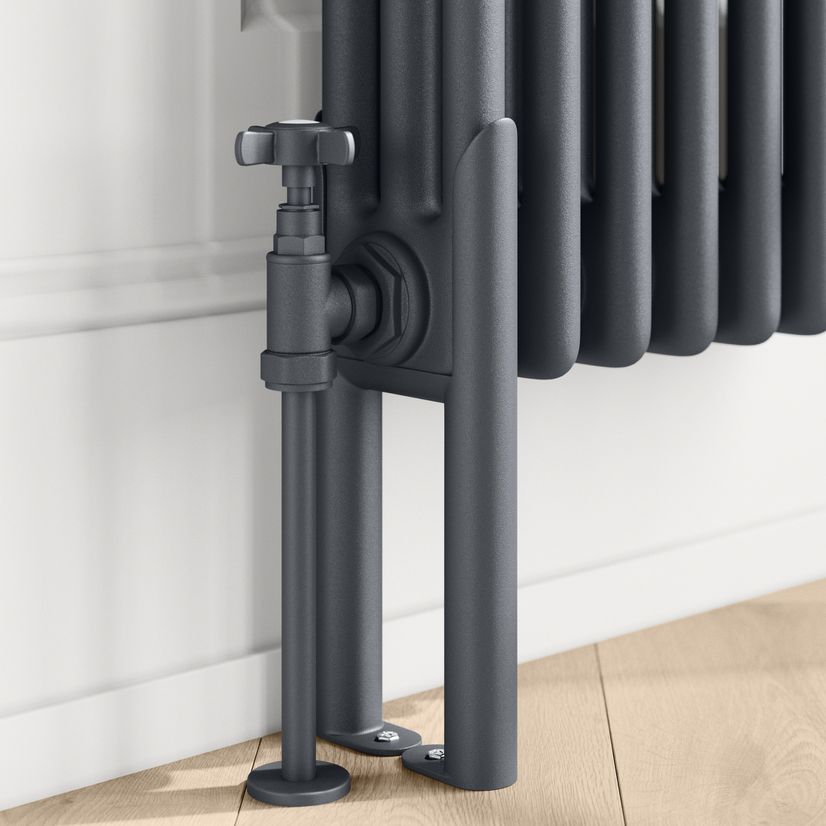 Athens Anthracite Triple Column Vertical Traditional Radiator 1500x380mm