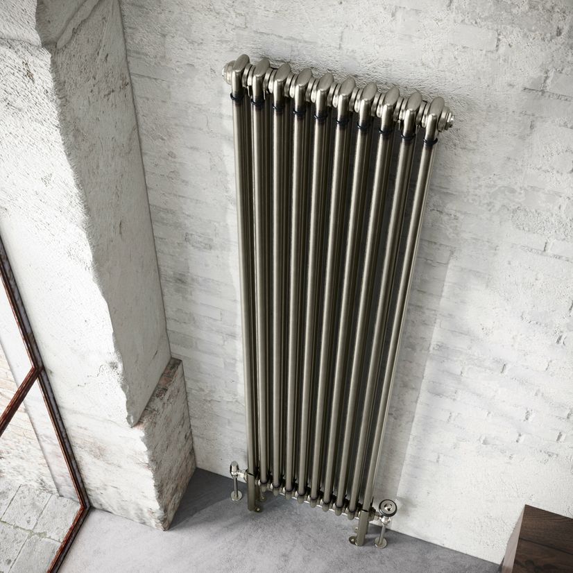Athens Raw Metal Double Column Vertical Traditional Radiator 1800x470mm