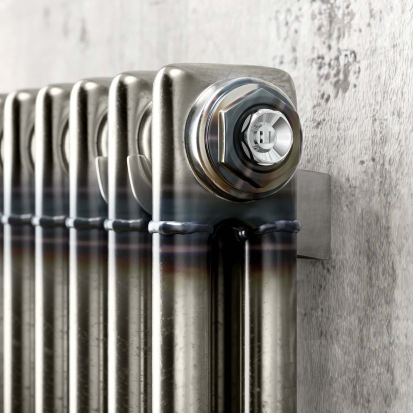 Athens Raw Metal Double Column Horizontal Traditional Radiator 600x605mm