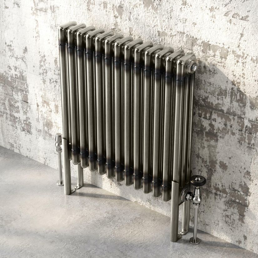 Athens Raw Metal Triple Column Horizontal Traditional Radiator 600x605mm