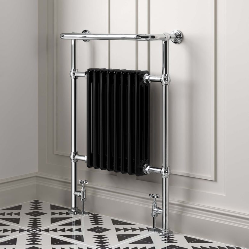 Black Traditional 8 Column Towel Radiator