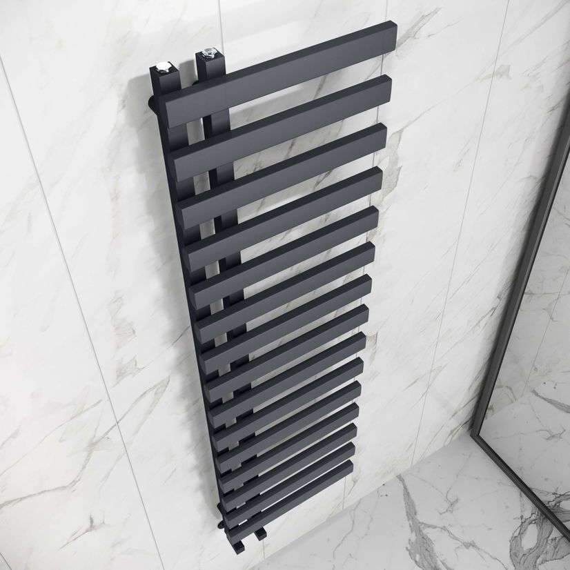 Palermo Anthracite Designer Heated Towel Rail 1600x450mm
