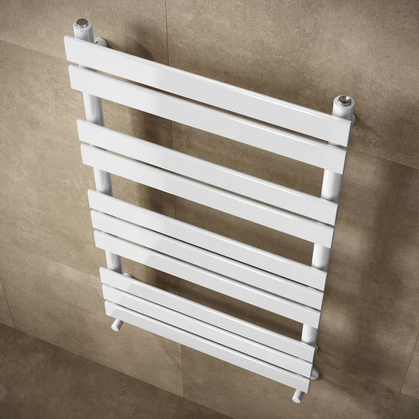 Santorini White Flat Panel Heated Towel Rail 1000x600mm