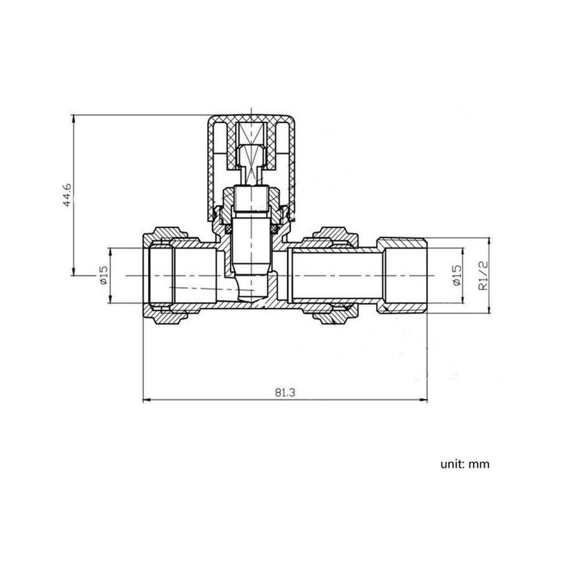 White Straight Manual Radiator Valves (Pair) Standard 15mm