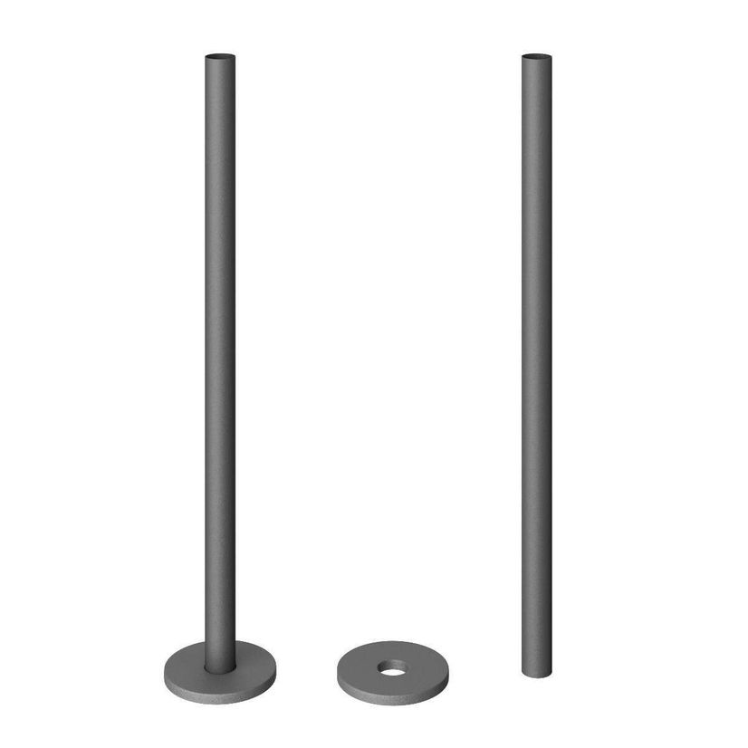 Anthracite Pipe Connectors For Heated Towel Rails & Radiators (Pair) 300mm