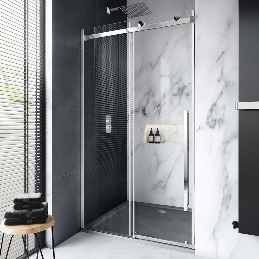 Oslo Premium Easy Clean 8mm Sliding Shower Door 1100mm