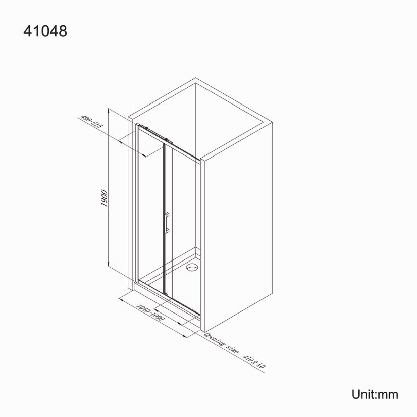 Hamburg Easy Clean 8mm Sliding Shower Door 1100mm - Easy Fix Feature