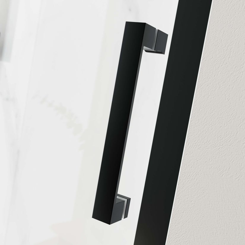 Hamburg Matt Black Easy Clean 8mm Sliding Shower Door 1000mm - Easy Fix Feature