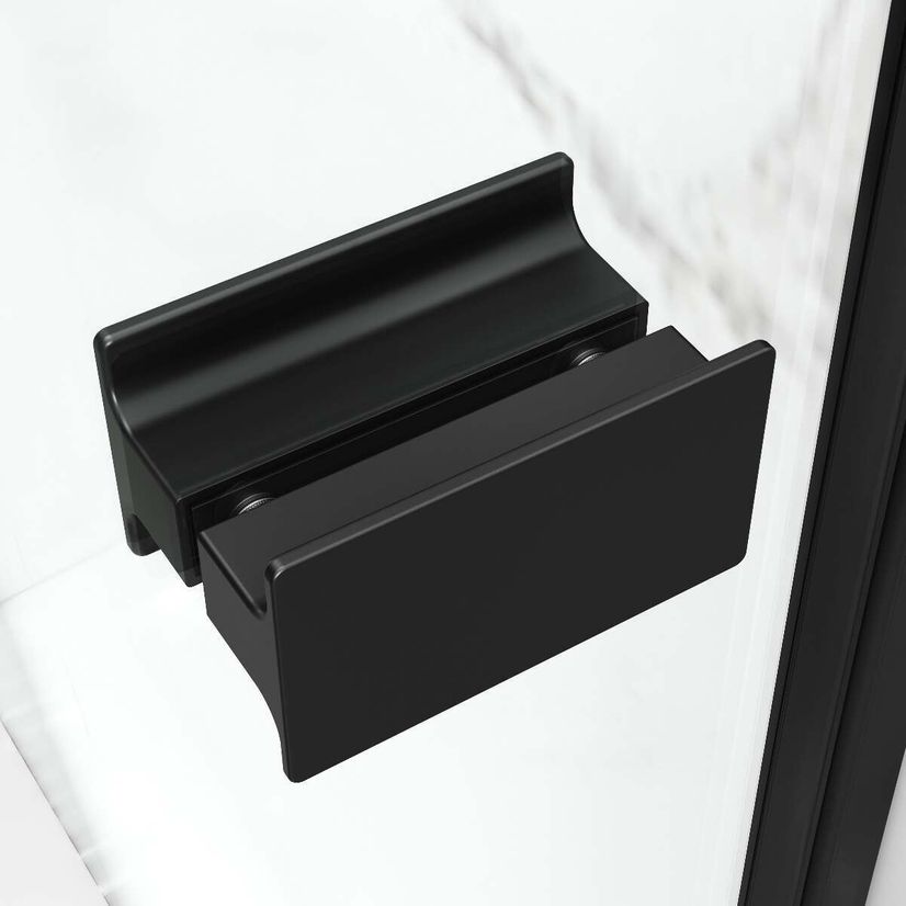 Vienna Matt Black Easy Clean 8mm Hinged Shower Door 800mm