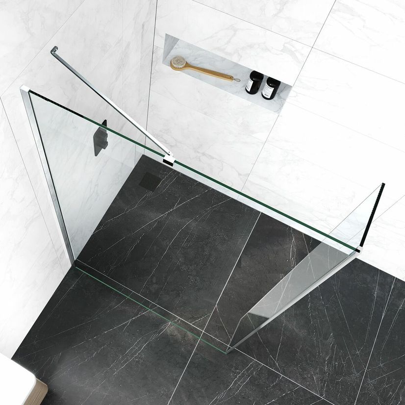 Copenhagen Easy Clean 8mm Wet Room Shower Glass Return Panel 250mm