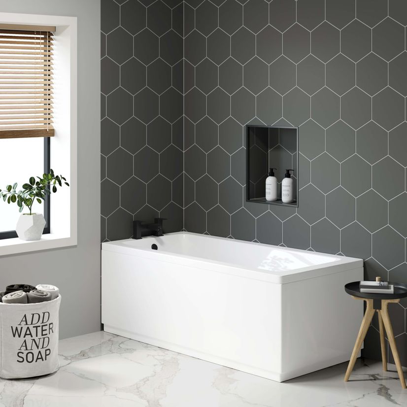 Hereford 1500x700mm Square Single Ended Bath