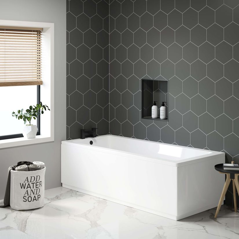 Hereford 1700x750mm Square Single Ended Bath