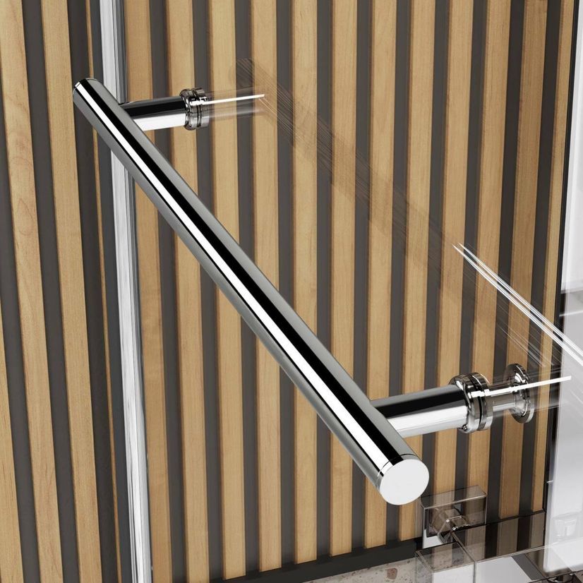 6mm L Shaped Easy Clean Bath Screen with Towel Rail