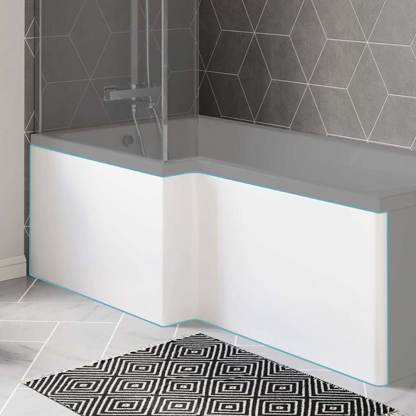 1700 Acrylic L Shaped Bath Front Panel