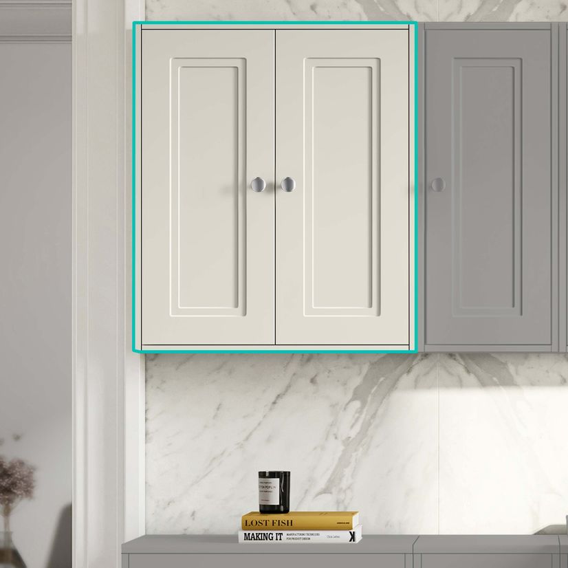 Chalk White Wall Hung Cabinet 700x600mm
