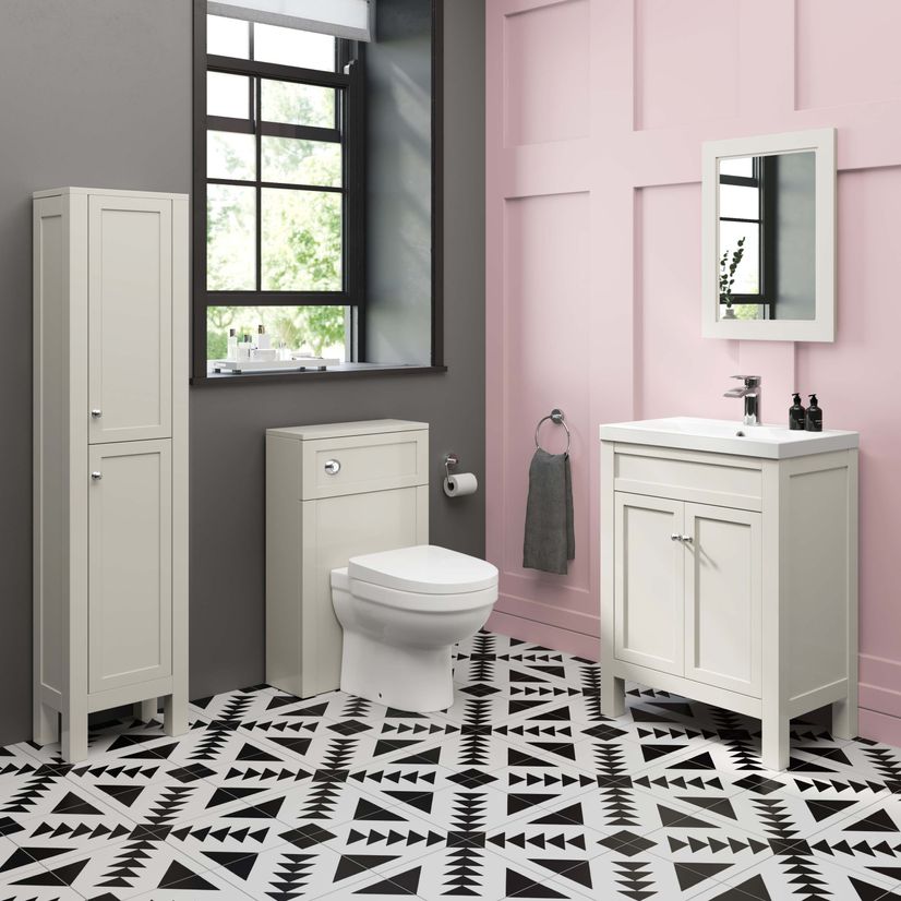 Chalk White Bathroom Mirror 600x450mm