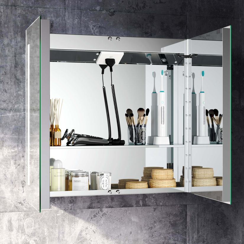Emielia Illuminated LED Mirror Cabinet 600x600mm