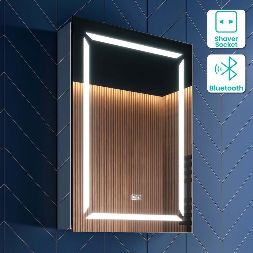 Haisley Illuminated LED Mirror Cabinet With BLUETOOTH Speaker 700x500mm