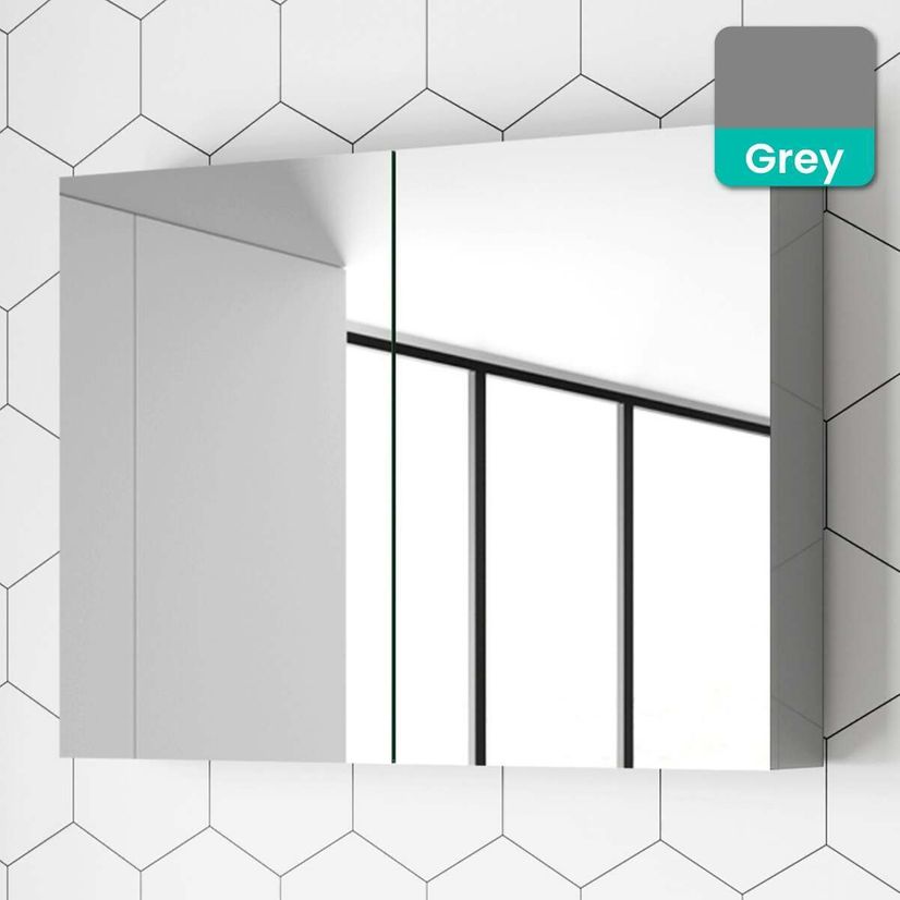 Stone Grey Mirror Cabinet 800mm