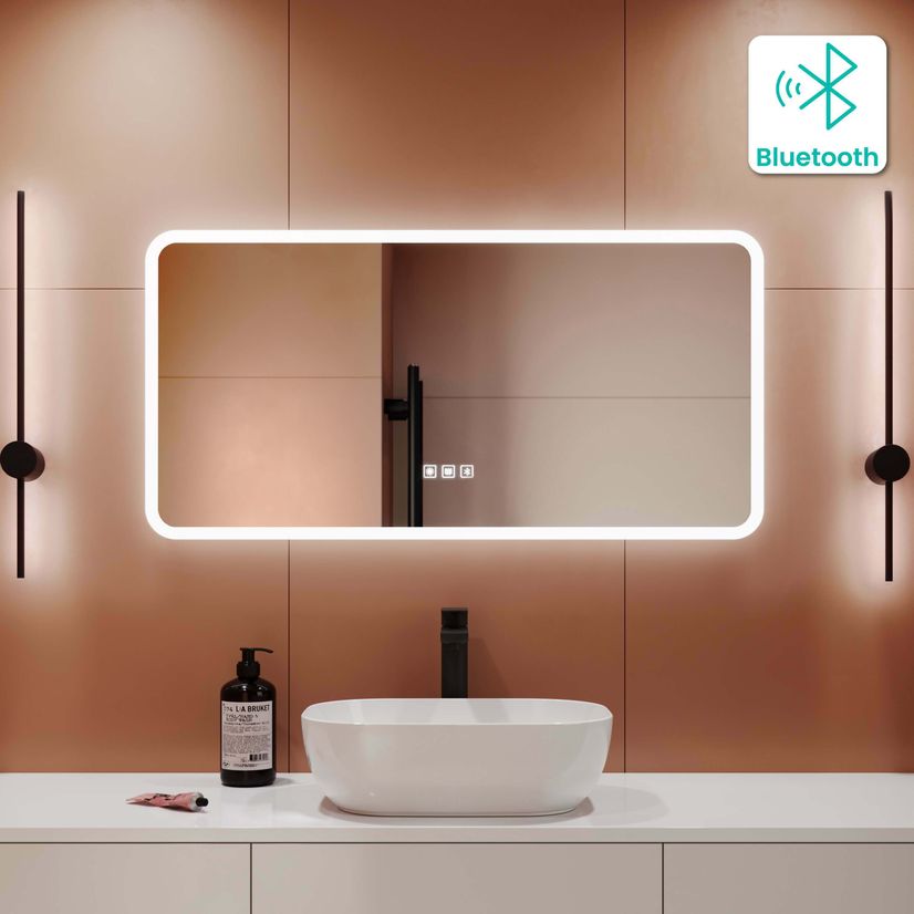 Evelyn Illuminated LED Mirror With BLUETOOTH Speaker 500x1000mm