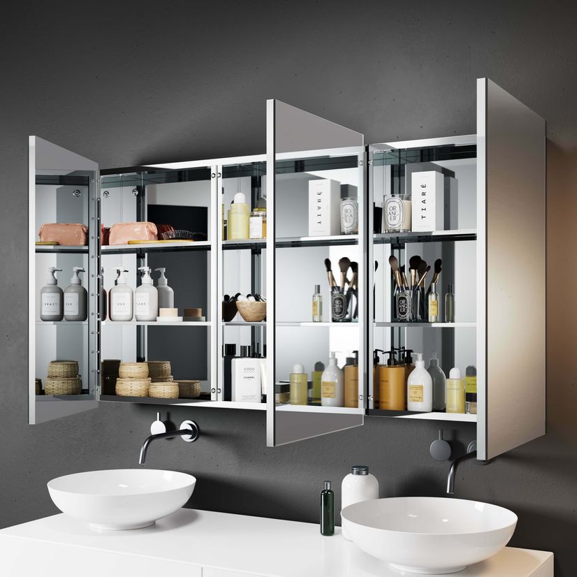Elena Stainless Steel Mirror Cabinet 650x1200mm