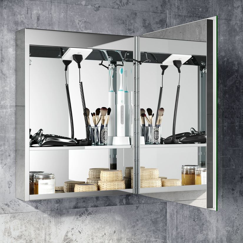 Emielia Illuminated LED Mirror Cabinet With BLUETOOTH Speaker 600x450mm
