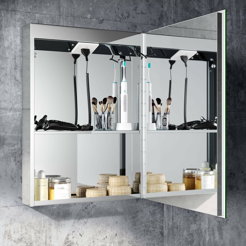 Emielia Illuminated LED Mirror Cabinet With BLUETOOTH Speaker 700x500mm