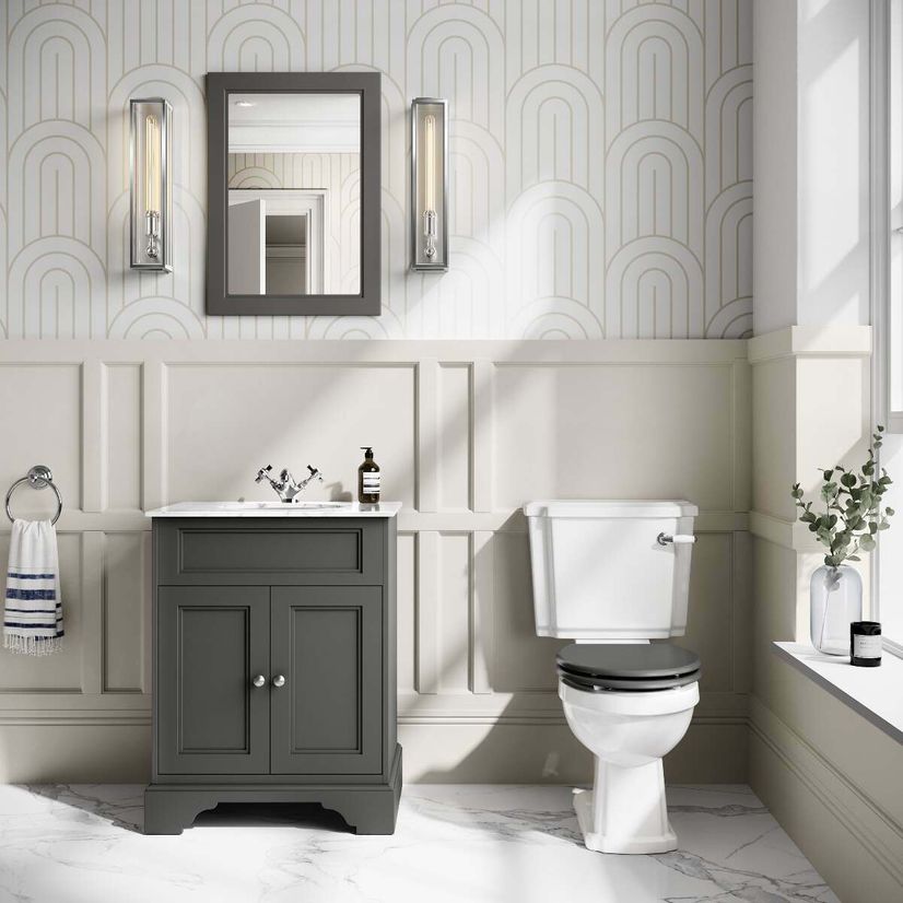 Graphite Grey Bathroom Mirror 700x500mm