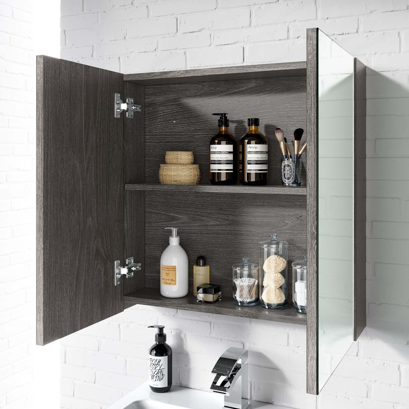 Charcoal Elm Mirror Cabinet 600mm