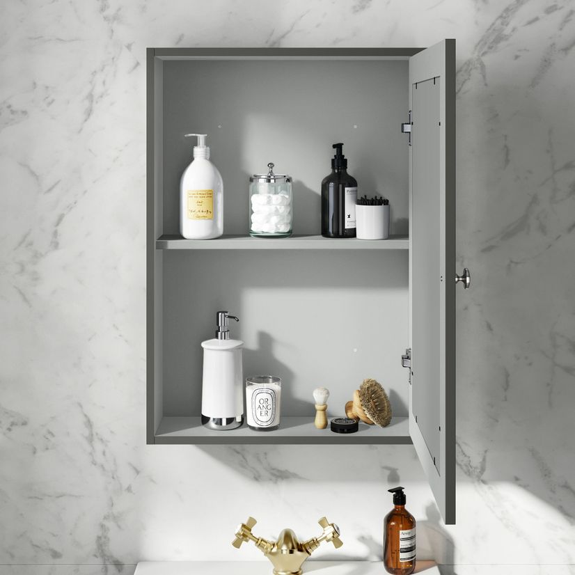 Graphite Grey Mirror Cabinet 700x500mm