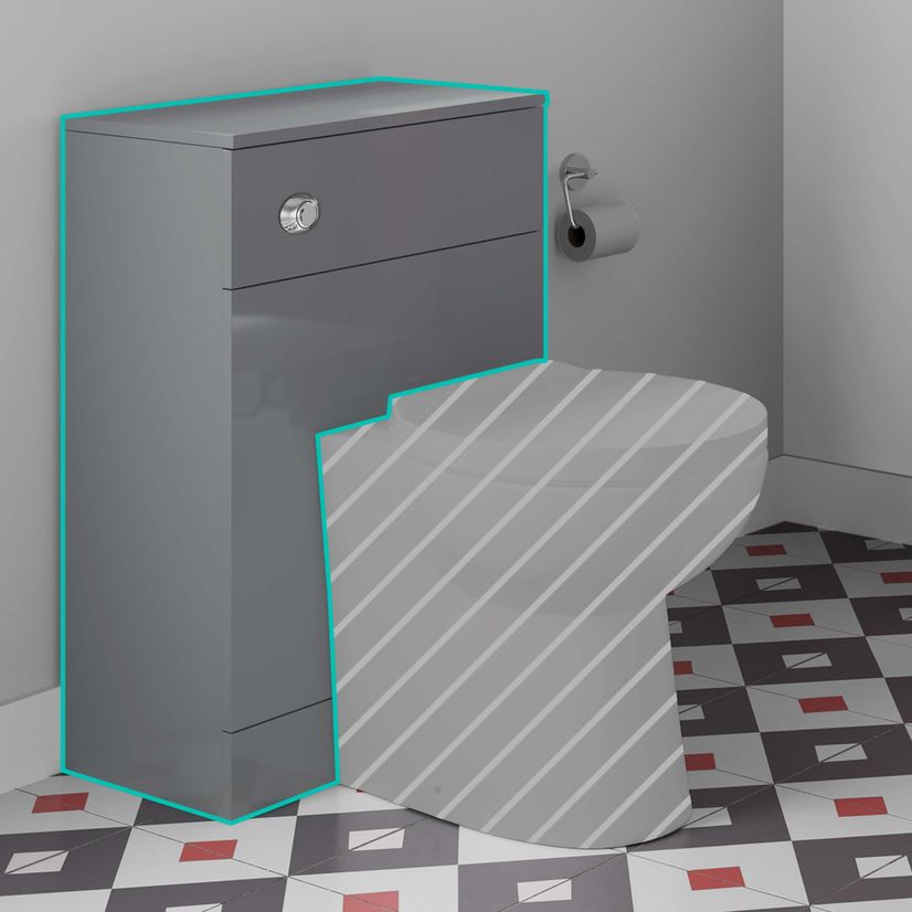 Quartz Stone Grey Back To Wall Toilet Unit 500mm