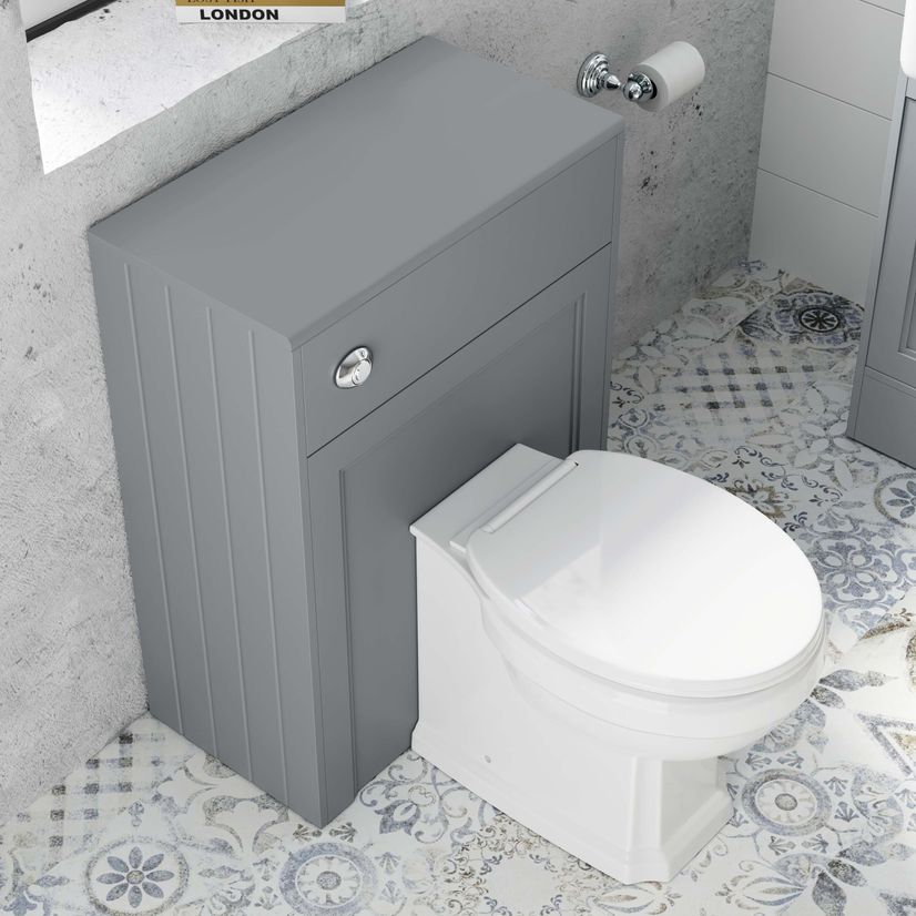 Monaco Dove Grey Back To Wall Toilet Unit 600mm