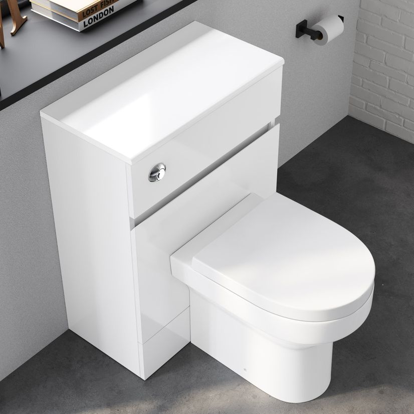 Foster Gloss White Back To Wall Toilet Unit 600mm
