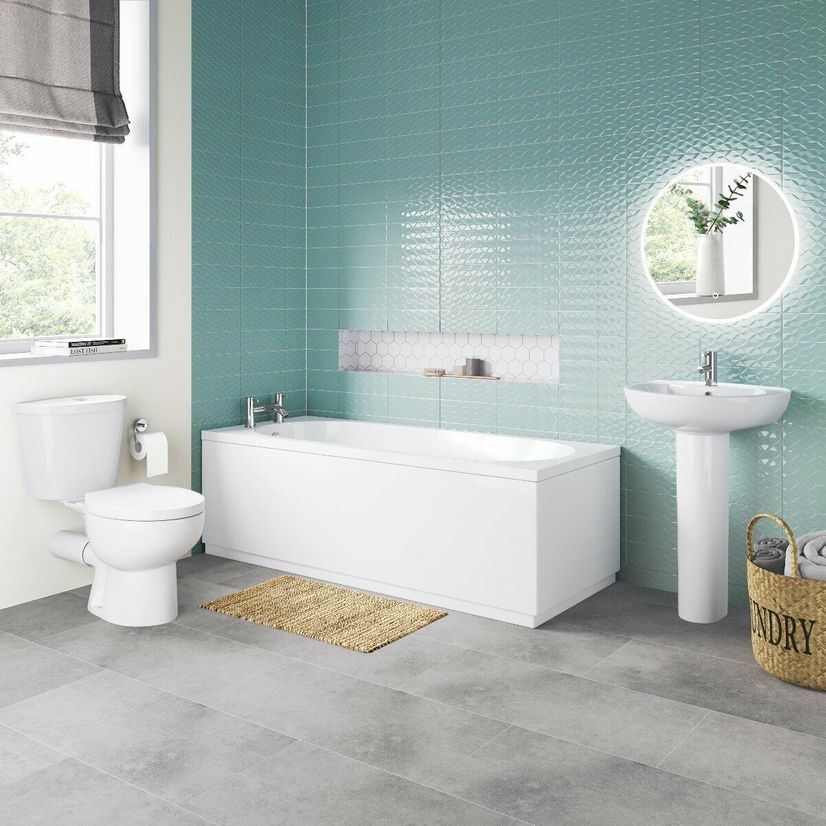 Austin Basin & Toilet Set with 1700mm Straight Bath Suite