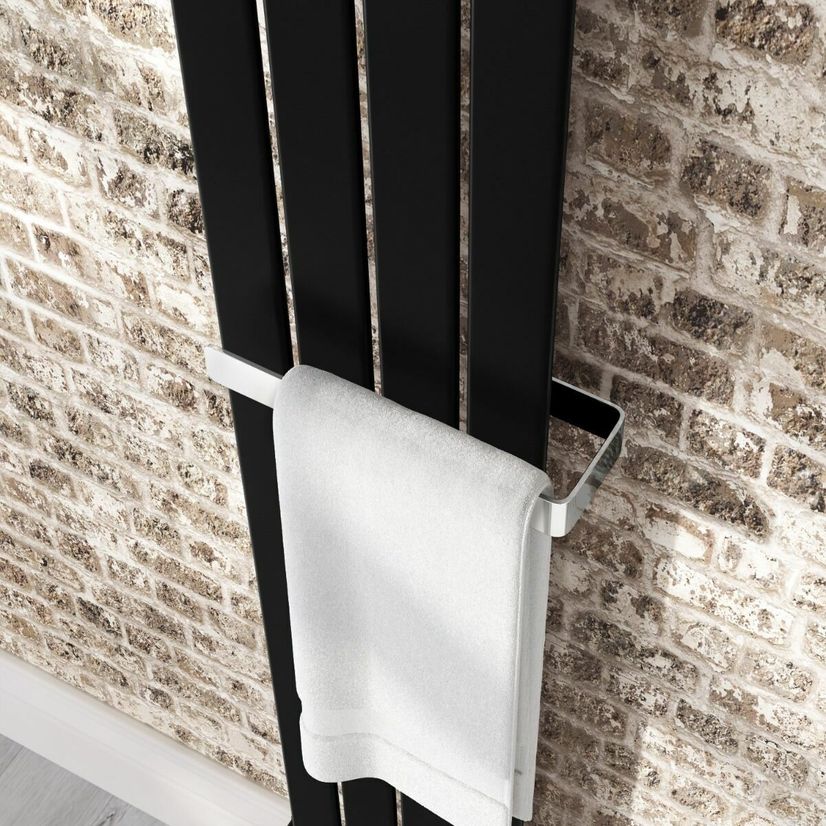 Chrome Towel Hanger 300mm for Single Flat Panel Radiator