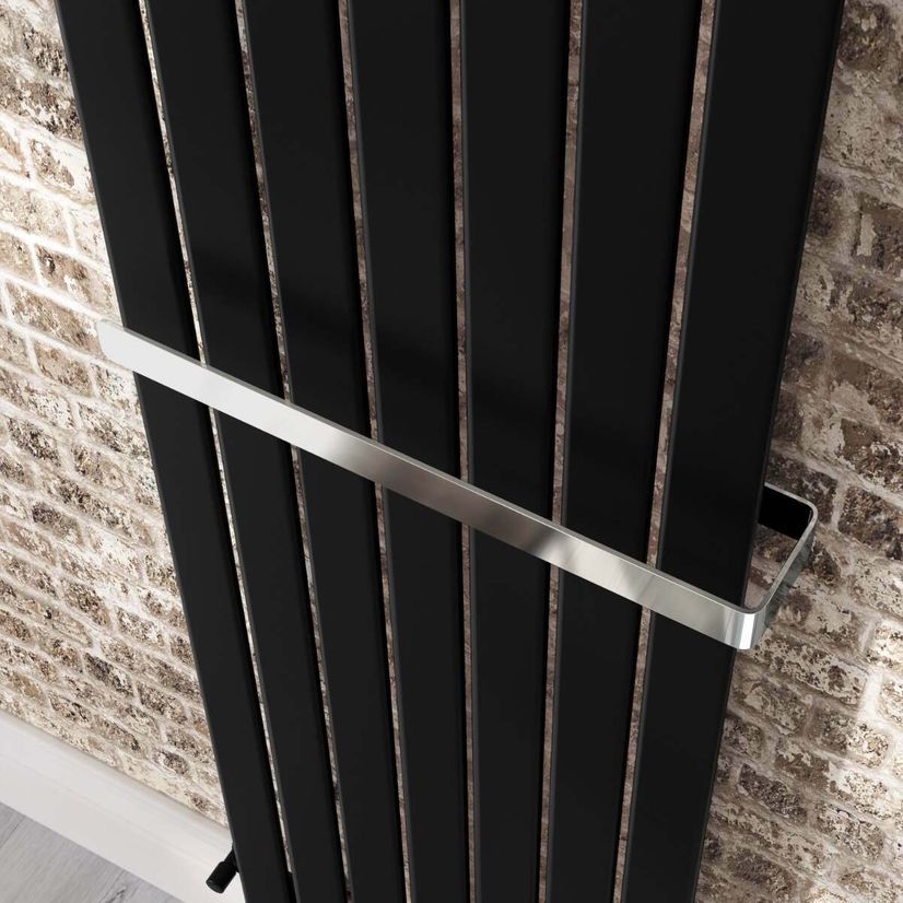 Chrome Towel Hanger 500mm for Single Flat Panel Radiator