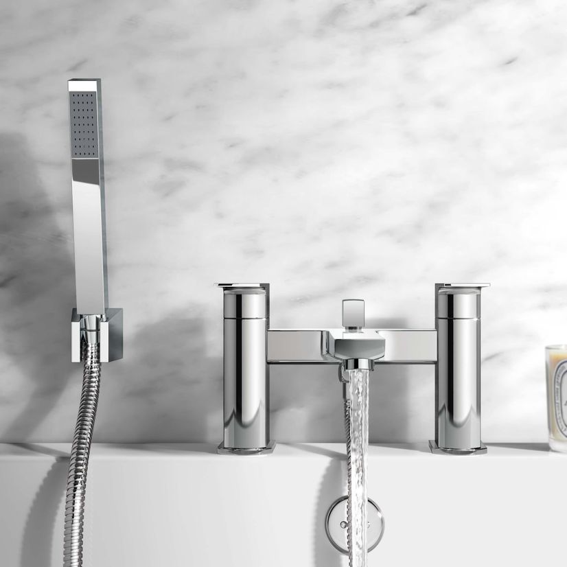 Soar Chrome Basin & Shower Bath Mixer Tap Set