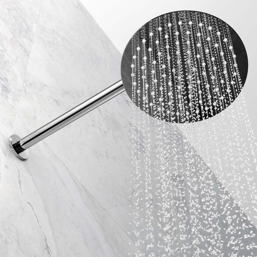 Ballina Premium Chrome Round Thermostatic Bath Filler Shower Set - 200mm Head & Hand Shower