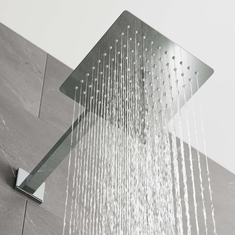 Galway Premium Chrome Square Thermostatic Shower Set - 200mm Head