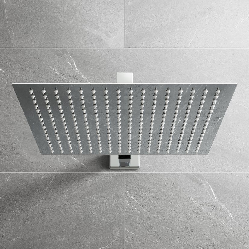 Galway Premium Chrome Square Thermostatic Shower Set - 300mm Head & Hand Shower