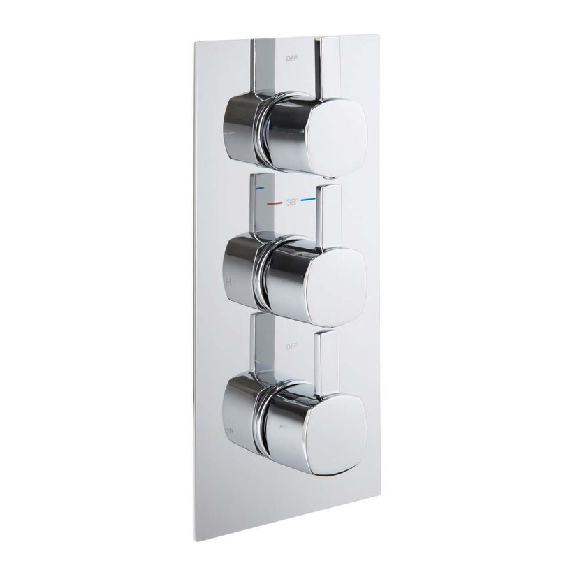 Chrome Square Thermostatic Waterfall Shower Set & Hand Shower