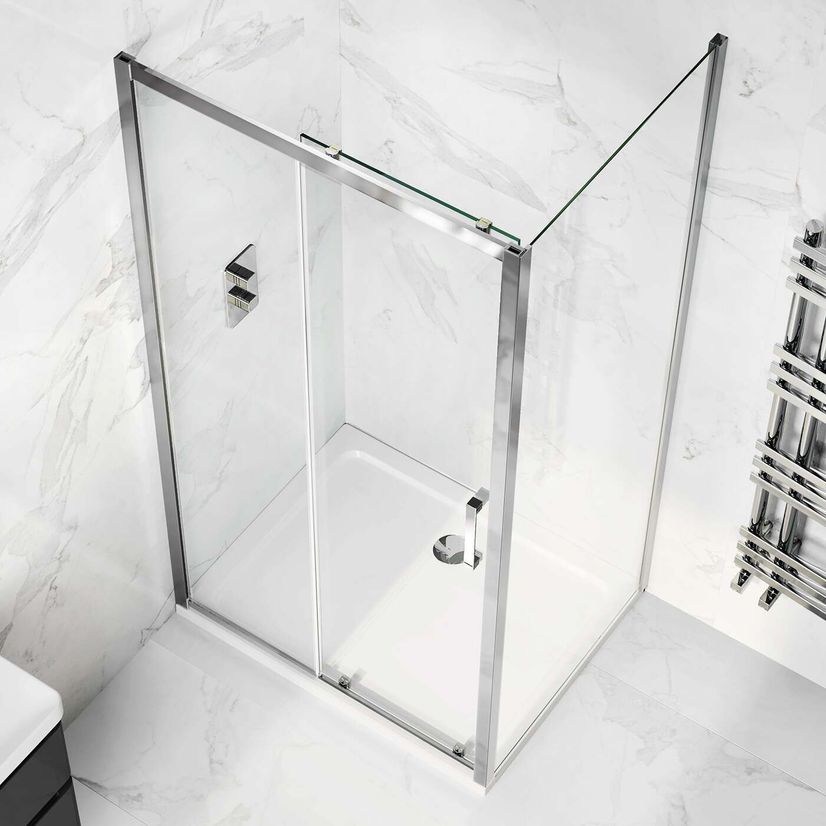 Hamburg Easy Clean 8mm Sliding Shower Enclosure 1000x760mm - Easy Fix Feature