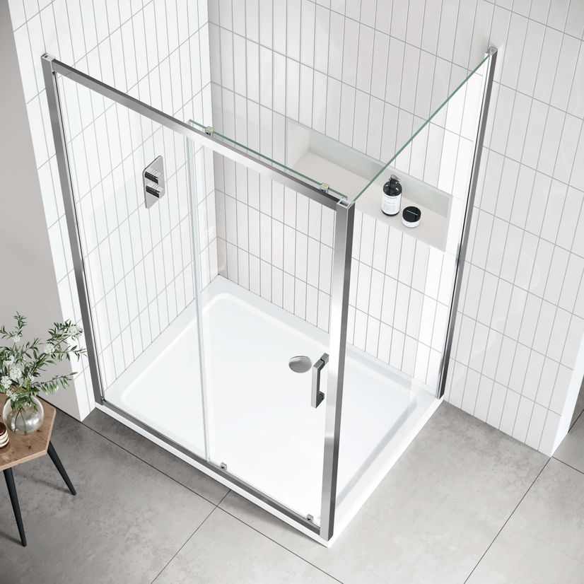 Hamburg Easy Clean 8mm Sliding Shower Enclosure 1200x900mm - Easy Fix Feature