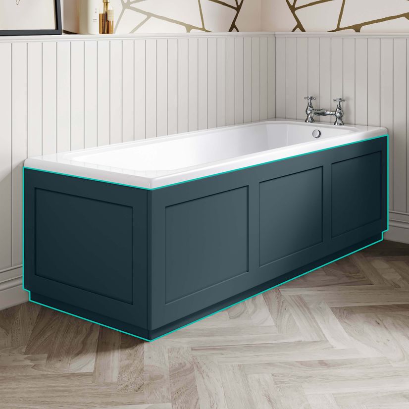Traditonal Inky Blue Wooden Bath Panel Pack 1700x680mm