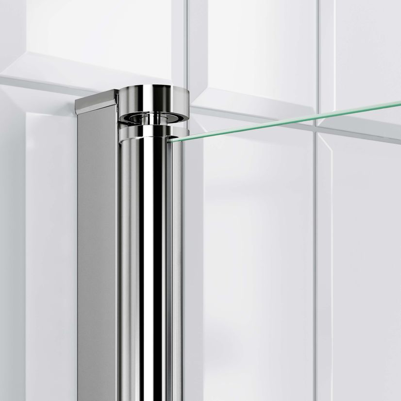 Abingdon 1500mm Roll Top Shower Bath - Chrome Claw Feet & 6mm Easy Clean Screen With Rail