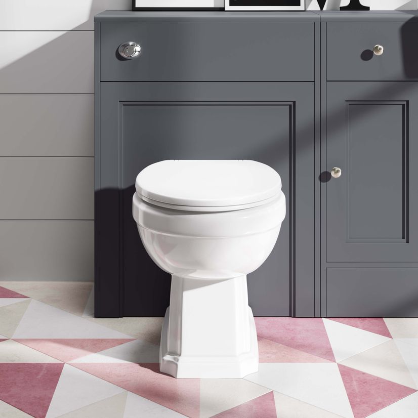 Hudson Traditional Back To Wall Toilet With Soft Close Seat