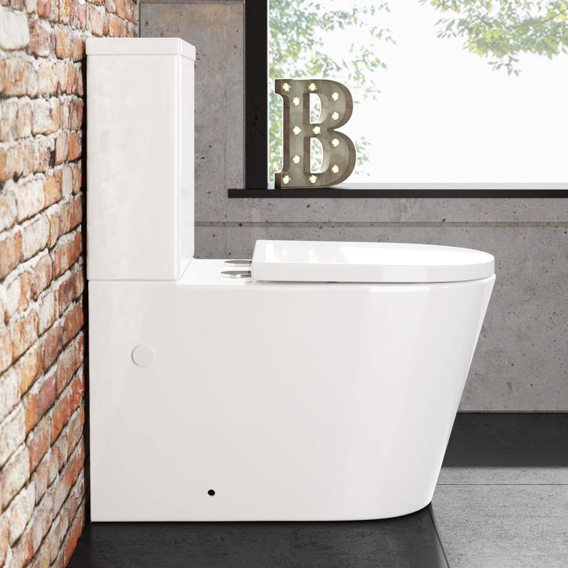 Boston Rimless Close Coupled Toilet With Premium Soft Close Seat