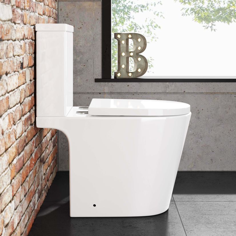 Boston Rimless Close Coupled Toilet With Premium Soft Close Seat